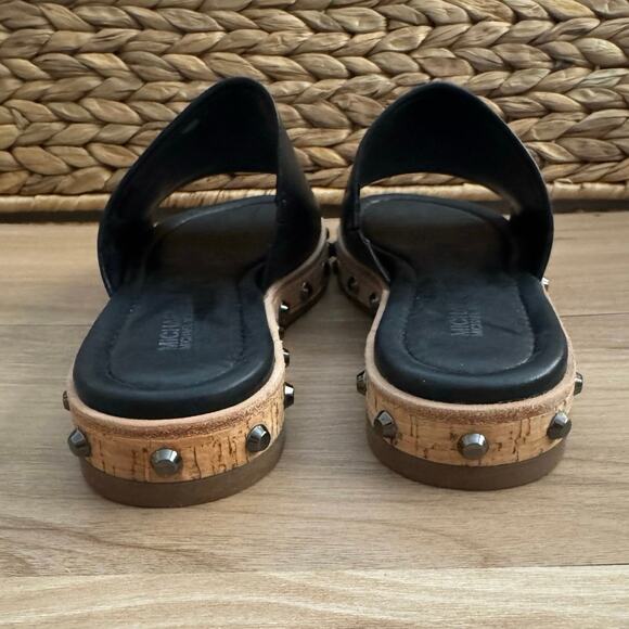 Michael Kors Ellen Studded black Leather Slide Sandal - Picture 8 of 10